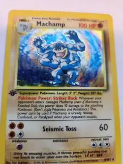 Machamp Base Set Holo Pokemon Card WOTC - Image 3