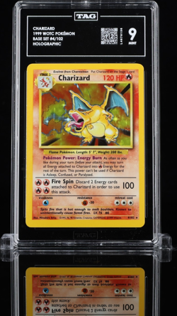 The Pokemon Company 1999 Base Set Charizard Holo 4/102 TAG Graded 9 - Image 1