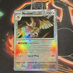 Pokemon TCG Noctowl 078/131 SV: Prismatic Evolutions Master Ball Holo Rare - Image 1