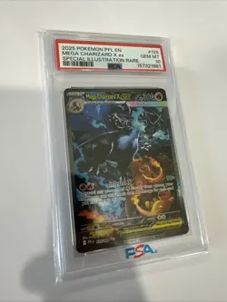 2025 POKEMON PFL SPECIAL ILLUSTRATION RARE #125 MEGA CHARIZARD X EX PSA 10 - Image 1