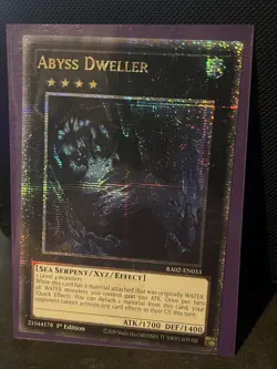 RA02-EN033 "Abyss Dweller" Quarter Century Secret Rare YuGiOh - Image 1