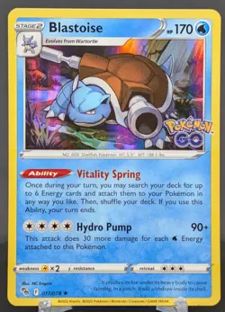 Pokemon Blastoise #017/078 English Pokemon GO Holo Rare Stamped - Image 1