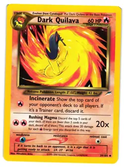 Pokemon TCG Dark Quilava Neo Destiny Uncommon Regular Unlimited 39/105 LP - Image 1