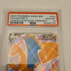 Pokemon 2020 SWSH Sword & Shield Promo Charizard V Holo SWSH050 PSA 10 - Image 2