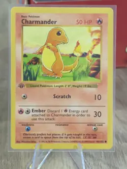 Vintage Pokemon Charmander 46/102 1st Edition Base Set (Shadowless) Common - Image 4