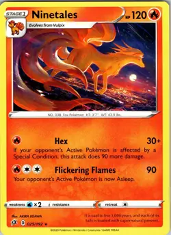 Ninetales 025/192 R Rebel Clash Pokemon NM - Image 1