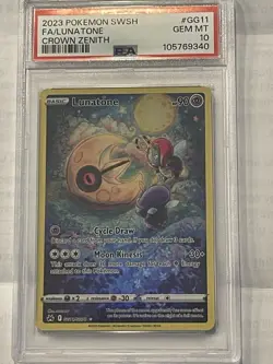 Lunatone 2023 Pokemon Sword & Shield Crown Zenith #GG11 PSA 10 - Image 1