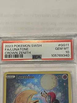 Lunatone 2023 Pokemon Sword & Shield Crown Zenith #GG11 PSA 10 - Image 2