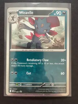 Pokemon Weavile 021 Cosmos Holo Mega Evolution Promo NM - Image 1