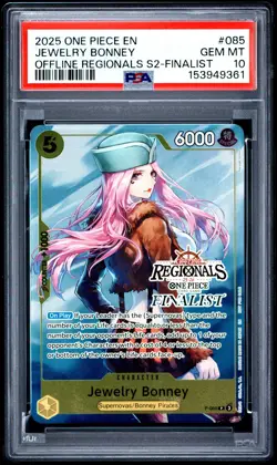 2025 ONE PIECE OFFLINE REGIONALS PACK 2025 SEASON 2 #085 JEWELRY BONNEY PSA 10 - Image 1