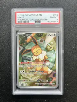 Pokemon Eevee TCG 173 Holo Promo Prismatic Evolutions PSA 8 - Image 1