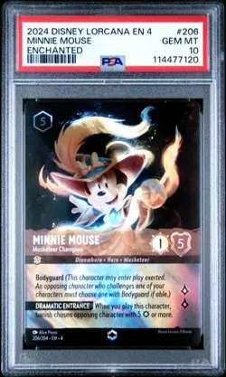 Disney Lorcana Minnie Mouse Musketeer Champion Enchanted PSA 10 - Image 1