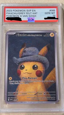 Pokemon x Van Gogh Museum: Pikachu with Grey Felt Hat Promo Card Psa10 - Image 1