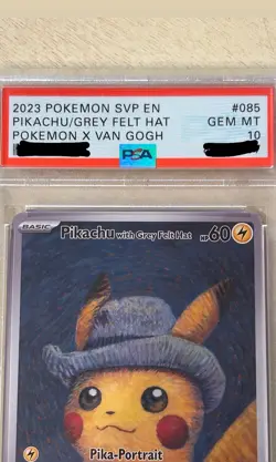 Pokemon x Van Gogh Museum: Pikachu with Grey Felt Hat Promo Card Psa10 - Image 2