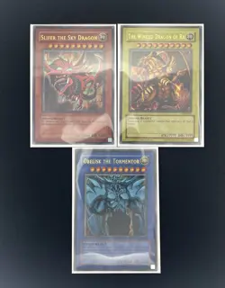 Yu-Gi-Oh! TCG Set of Egyptian God Cards (Obelisk, Ra, Slifer) GBI - Image 1