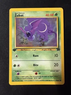 1st Edition Zubat 57/62 Fossil Pokemon Card - Image 1