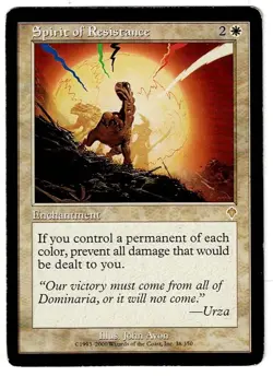 MTG Spirit of Resistance White Rare Enchantment INVASION #38 - Image 1