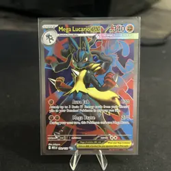 Pokemon TCG Holo Ultra Rare Full Art Mega Lucario EX 160/132 NM - Image 1