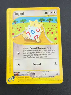 Togepi MP 114/147 Common Aquapolis Pokemon - Image 1