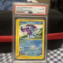 2002 Pokemon Game Suicune Black Star Promo #53 PSA EX-MT 6 - Image 1