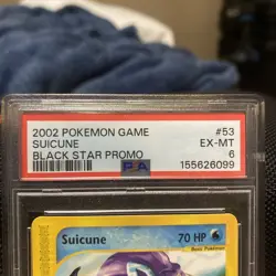 2002 Pokemon Game Suicune Black Star Promo #53 PSA EX-MT 6 - Image 2