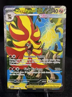 Pokemon TCG Mega Pyroar EX Holo Full Art Secret Rare 099/086 CRI English - Image 1