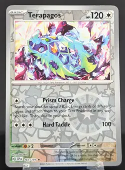 Pokemon Terapagos #161/191 English SSP Surging Sparks Reverse Holo - Image 1