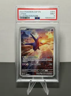 Pokemon 2024 Surging Sparks Latios Illustration Rare PSA 9 EN - Image 1