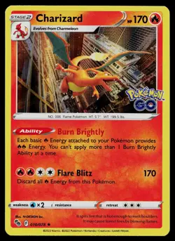 CHARIZARD 010/078 HOLO RARE POKEMON GO POKEMON NM - Image 1
