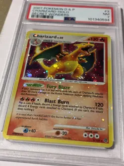 Charizard 3/132 HOLO BLEED Sparkle Secret Wonders Diamond & Pearl Pokemon PSA 7 - Image 1