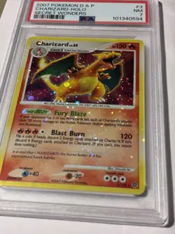 Charizard 3/132 HOLO BLEED Sparkle Secret Wonders Diamond & Pearl Pokemon PSA 7 - Image 3