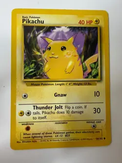 Pikachu 58/102 Common Base Set Unlimited Pokemon Moderately Played - Image 1