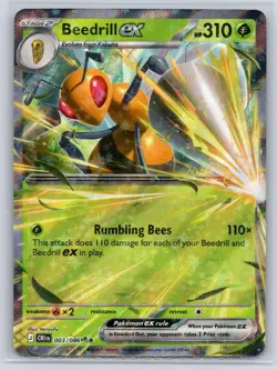 Beedrill ex 003/086 Double Rare ME04: Chaos Rising Pokemon Holo Near Mint - Image 1