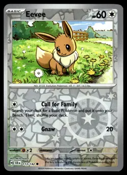Eevee 113/142 Common Stellar Crown Pokemon Reverse Holo Near Mint - Image 1