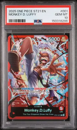 2025 ONE PIECE STARTER DECK ST21-EX GEAR 5 #001 MONKEY D. LUFFY PSA 10 - Image 1