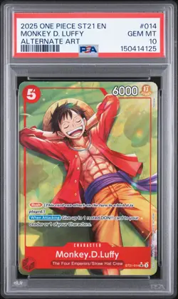 2025 ONE PIECE STARTER DECK ST21-EX GEAR 5 ALTERNATE ART MONKEY D. LUFFY PSA 10 - Image 1