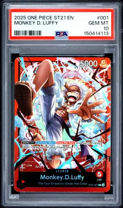 2025 ONE PIECE STARTER DECK ST21-EX GEAR 5 #001 MONKEY D. LUFFY PSA 10 - Image 1