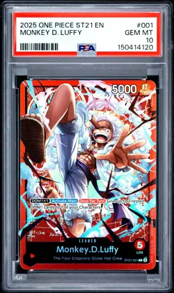 2025 ONE PIECE STARTER DECK ST21-EX GEAR 5 #001 MONKEY D. LUFFY PSA 10 - Image 1