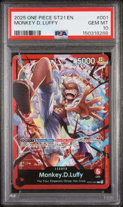 2025 ONE PIECE STARTER DECK ST21-EX GEAR 5 #001 MONKEY D. LUFFY PSA 10 - Image 1