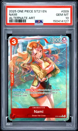 2025 ONE PIECE STARTER DECK ST21-EX GEAR 5 ALTERNATE ART #009 NAMI PSA 10 - Image 1