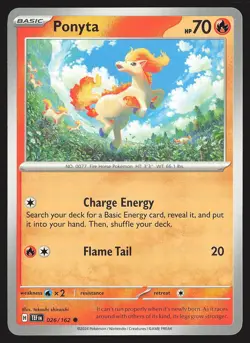 SV05: Temporal Forces Ponyta #026/162 Common Pokemon Card - Image 1