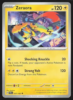 SV05: Temporal Forces Zeraora #057/162 Uncommon Pokemon Card - Image 1