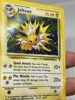 Pokemon Jolteon Holo Rare TCG Card 4/64 Jungle Base Set MP - Image 3