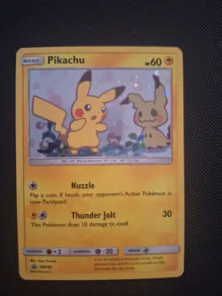 Pokemon TCG Pikachu SM162 Promo Holo Card Near Mint Condition - Image 1