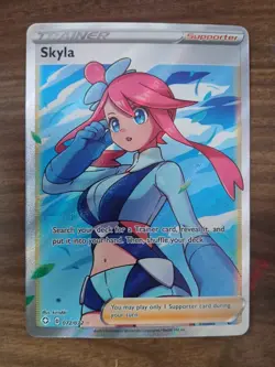 Pokemon TCG Skyla Trainer Shining Fates Holo Full Art Ultra Rare Card 072/072 - Image 1