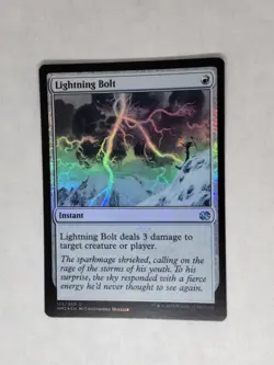 MTG Lightning Bolt FOIL Sun-bleached Card - MM2 - LP Condition - Image 1