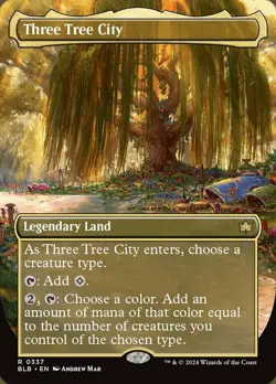 [1x] Three Tree City (0337) - Borderless Near Mint, English Bloomburrow MTG Magi - Image 1