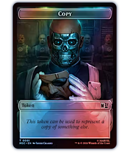 Copy Token (0001) // Rogue Token (0009) Foil Marvel Super Heroes MTG - Image 1