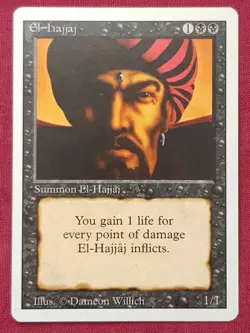 Magic The Gathering REVISED EDITION EL-HAJJAJ black card MTG - Image 1