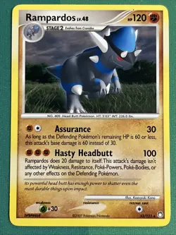 Pokemon Card - Rampardos - Non-Holo Rare (33/123) DP Mysterious Treasures NM - Image 1